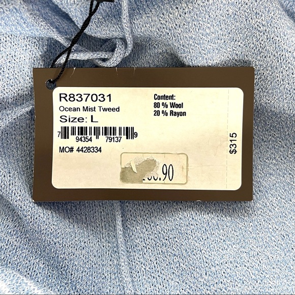 St. John Sports 2PC Knit Pants Suit Top & Pant Blue Striped Wool Blend Size L. - Picture 9 of 11